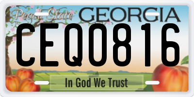 GA license plate CEQ0816
