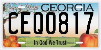 GA license plate CEQ0817