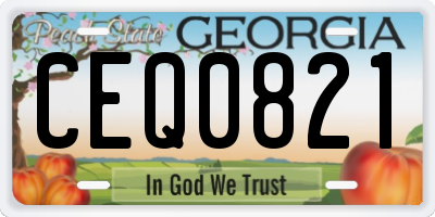GA license plate CEQ0821
