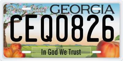 GA license plate CEQ0826