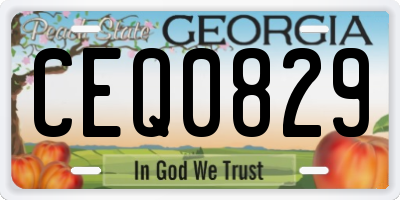 GA license plate CEQ0829