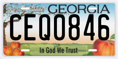 GA license plate CEQ0846