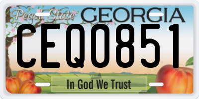 GA license plate CEQ0851