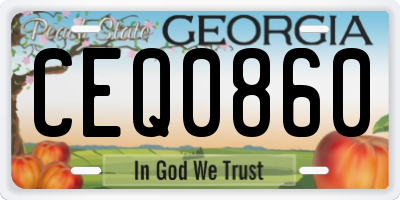 GA license plate CEQ0860