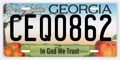 GA license plate CEQ0862