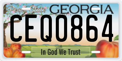 GA license plate CEQ0864