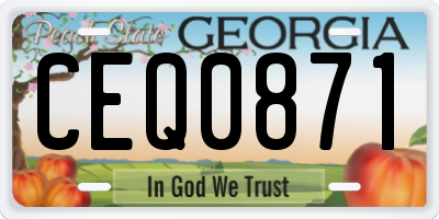 GA license plate CEQ0871