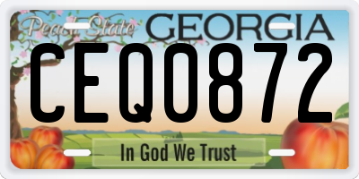 GA license plate CEQ0872