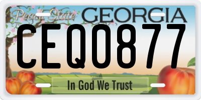 GA license plate CEQ0877