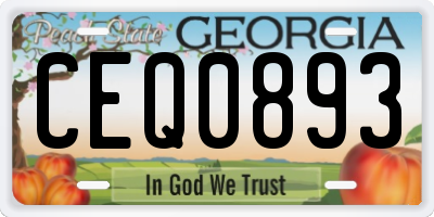 GA license plate CEQ0893