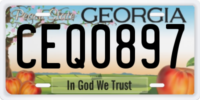 GA license plate CEQ0897