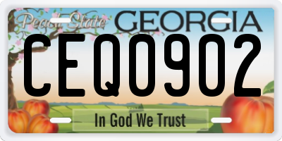 GA license plate CEQ0902