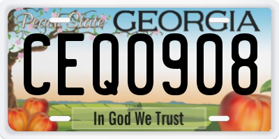 GA license plate CEQ0908