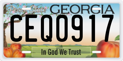 GA license plate CEQ0917