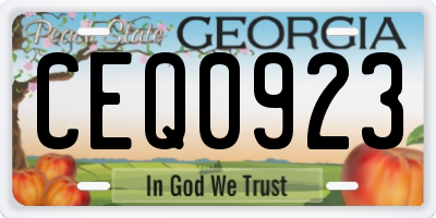GA license plate CEQ0923