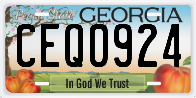 GA license plate CEQ0924