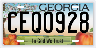 GA license plate CEQ0928