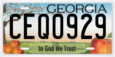 GA license plate CEQ0929