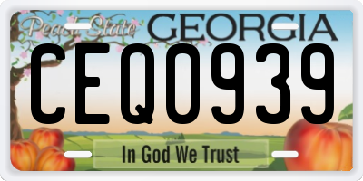 GA license plate CEQ0939