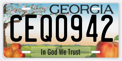 GA license plate CEQ0942