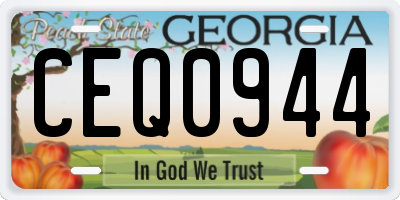 GA license plate CEQ0944
