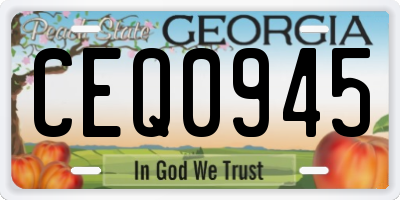 GA license plate CEQ0945