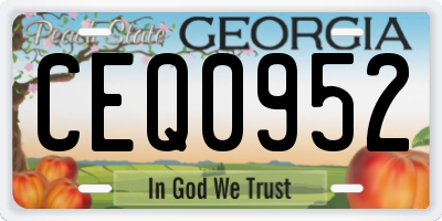 GA license plate CEQ0952