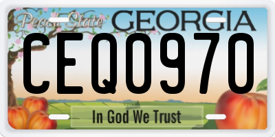 GA license plate CEQ0970