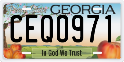GA license plate CEQ0971
