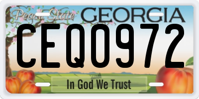 GA license plate CEQ0972