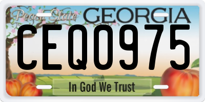 GA license plate CEQ0975