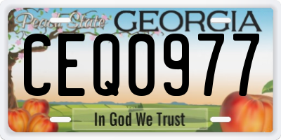 GA license plate CEQ0977