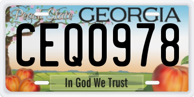 GA license plate CEQ0978