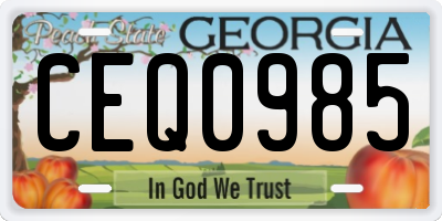 GA license plate CEQ0985