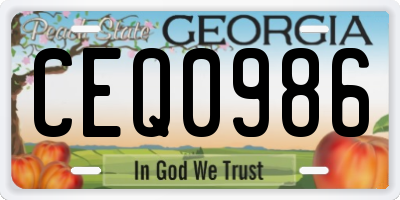 GA license plate CEQ0986