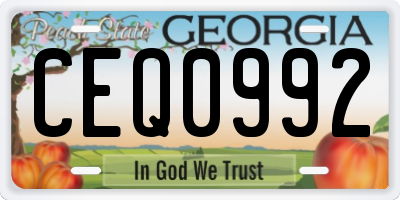 GA license plate CEQ0992