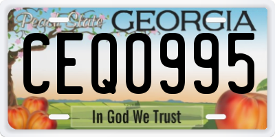 GA license plate CEQ0995