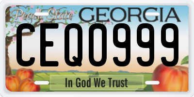 GA license plate CEQ0999