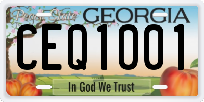 GA license plate CEQ1001