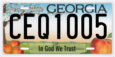 GA license plate CEQ1005