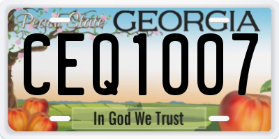 GA license plate CEQ1007