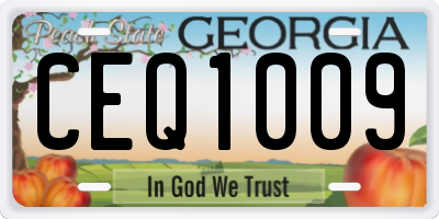GA license plate CEQ1009