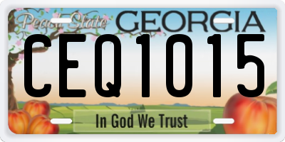 GA license plate CEQ1015