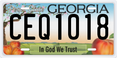 GA license plate CEQ1018