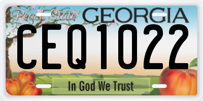GA license plate CEQ1022