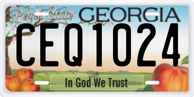 GA license plate CEQ1024