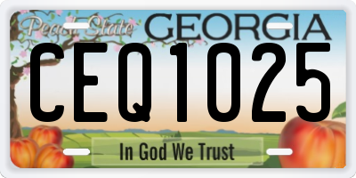 GA license plate CEQ1025