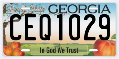 GA license plate CEQ1029