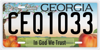 GA license plate CEQ1033