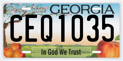 GA license plate CEQ1035